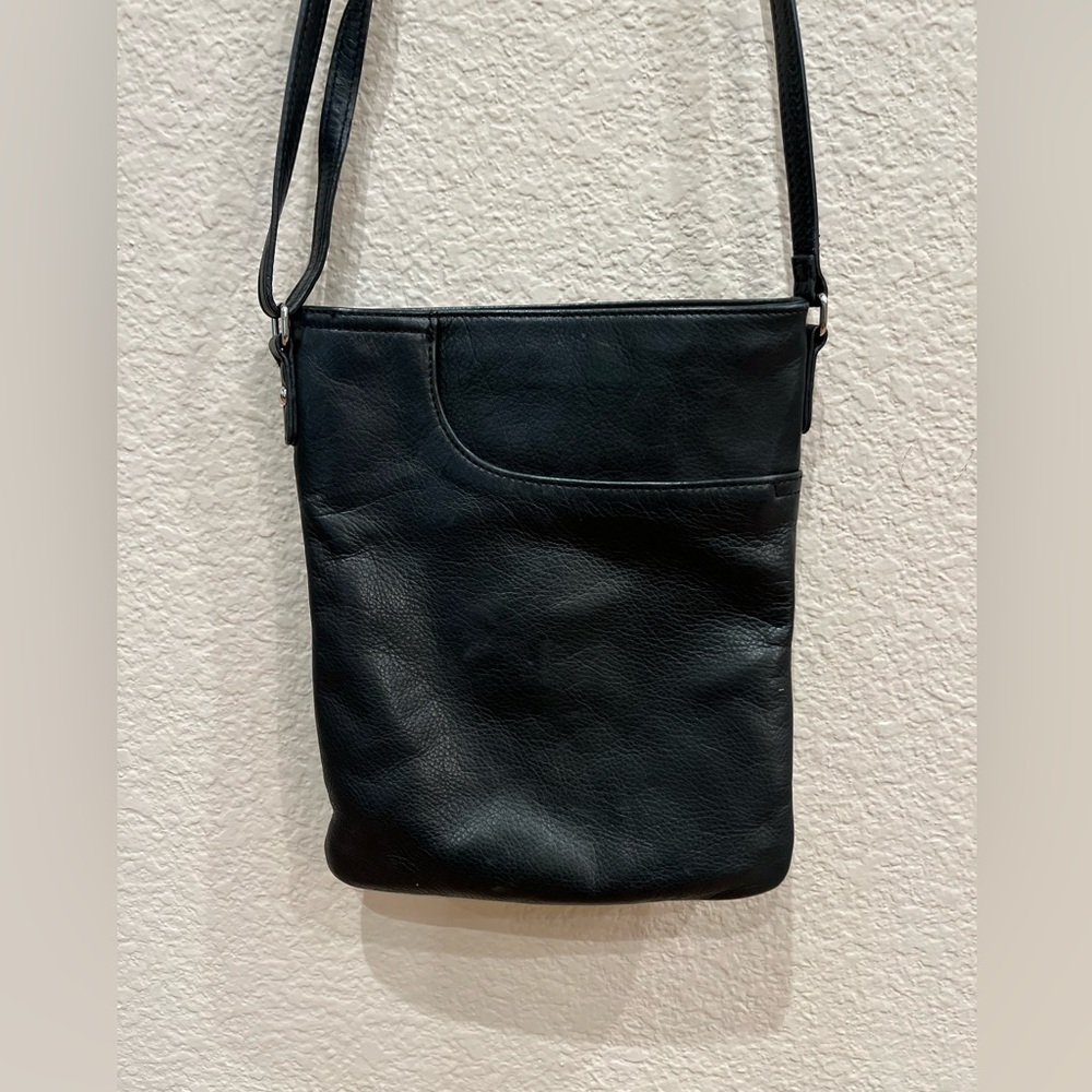 Margot Black Leather Crossbody Bag